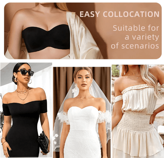 Lamouria Full Support Non - Slip Convertible Bandeau Bra - ShopLorca