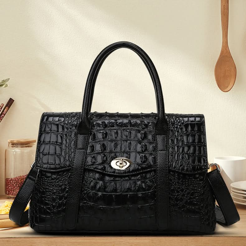 Leocadia Crocodile Pattern Medium Tote Bag - ShopLorca