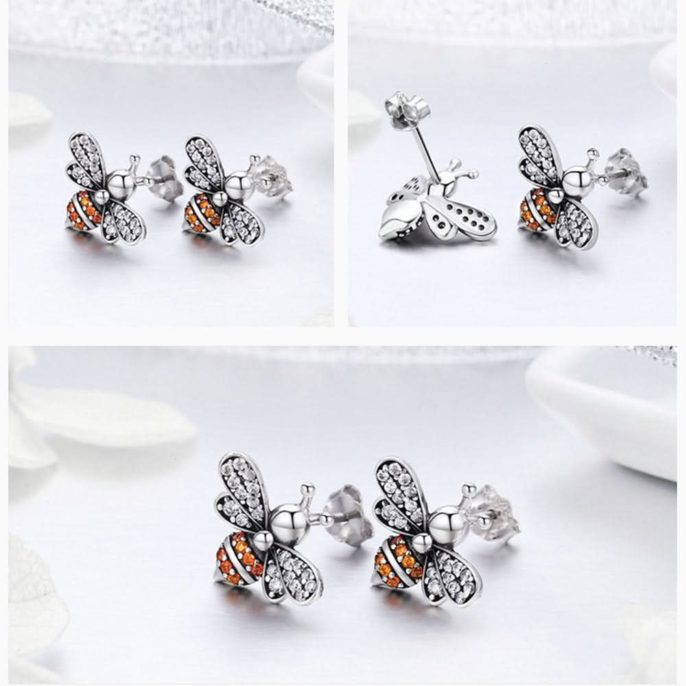 Sparkling Bee Stud Earrings - ShopLorca