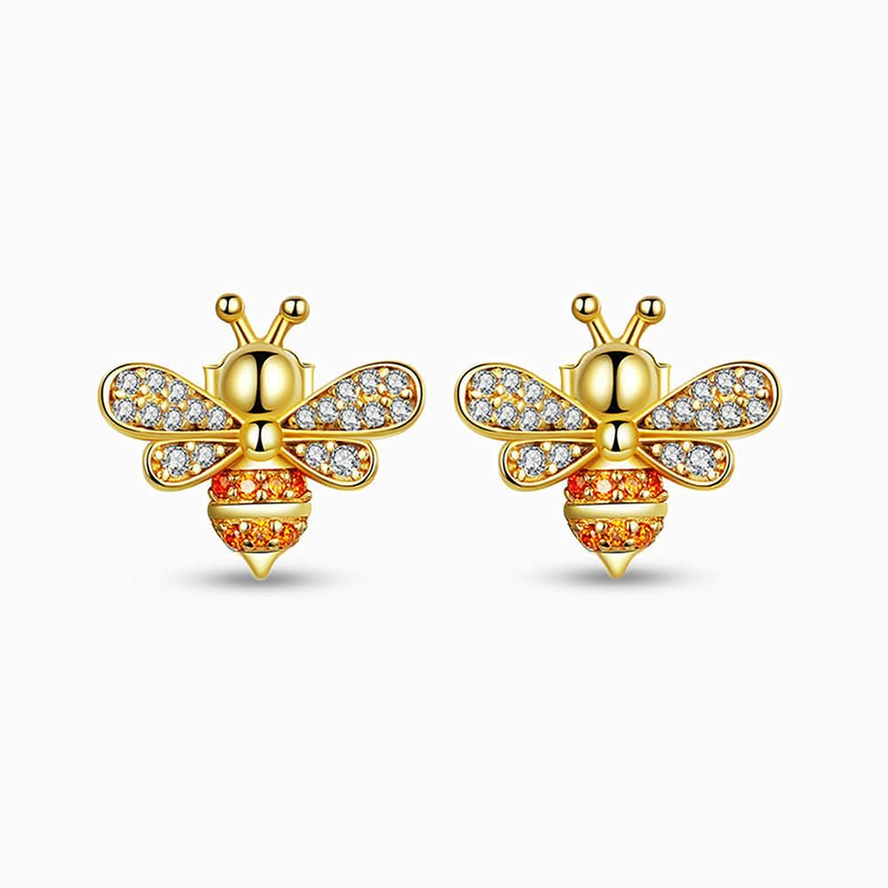Sparkling Bee Stud Earrings - ShopLorca