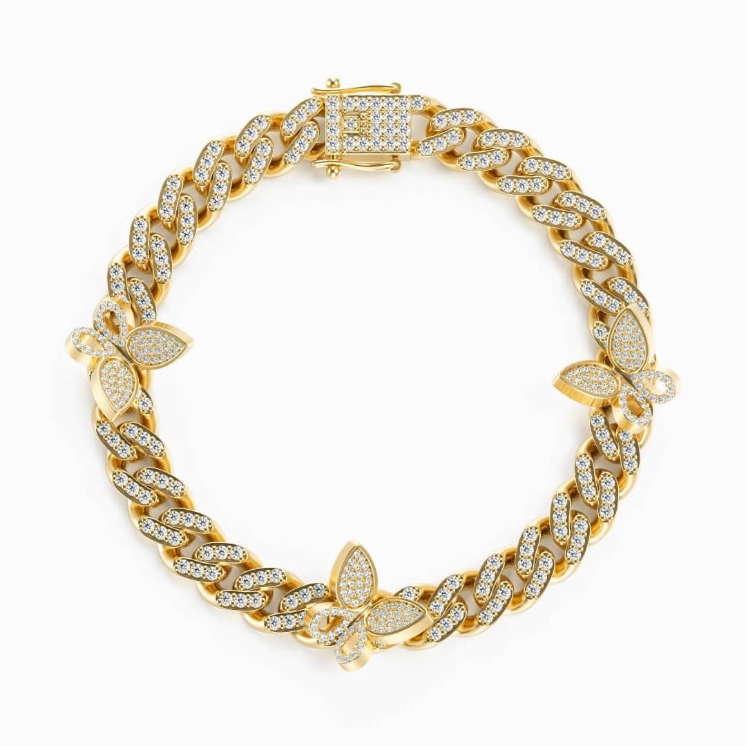 Sparkling Butterflies Cuban Anklet - ShopLorca