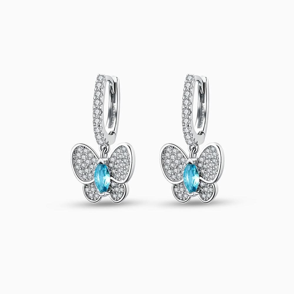 Sparkling Butterfly Mini Hoop Earrings - ShopLorca