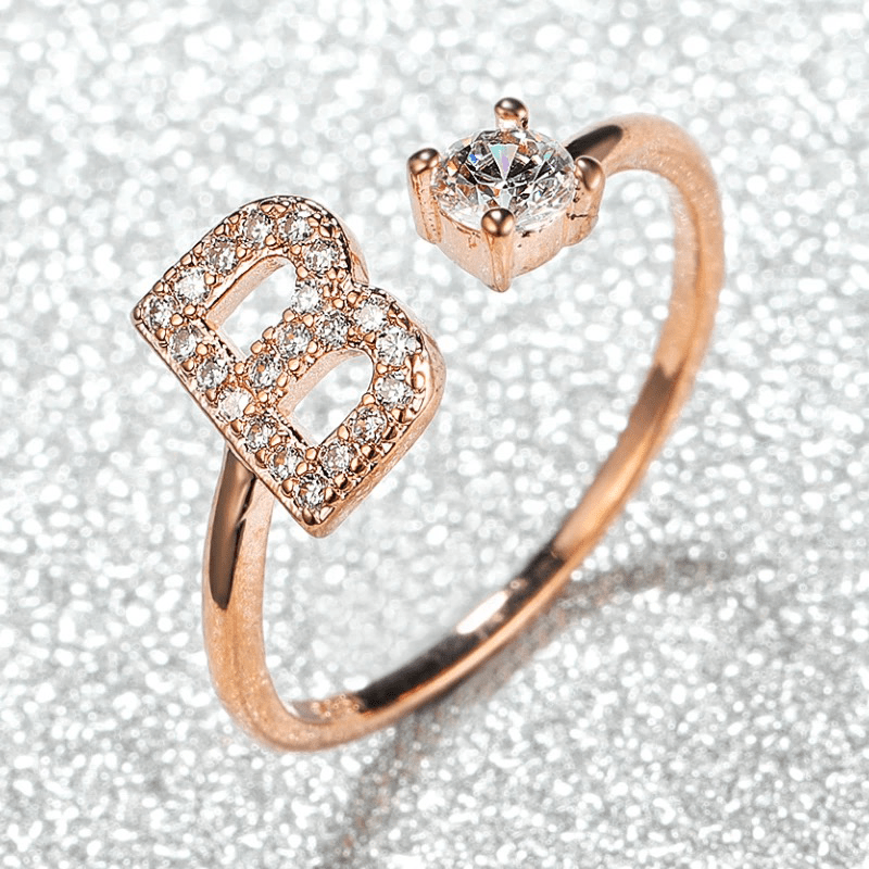 Sparkling Initial Ring - ShopLorca