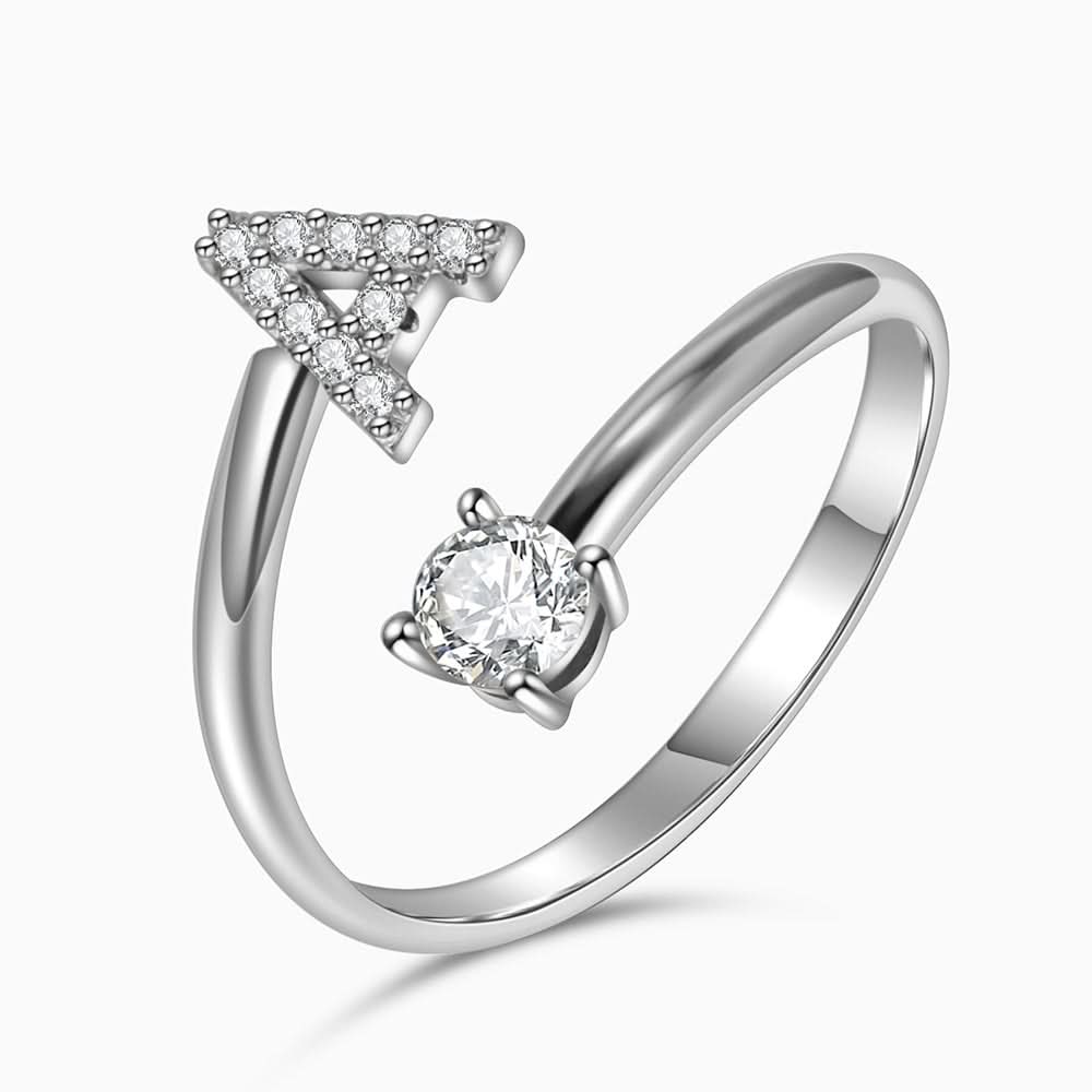 Sparkling Initial Ring - ShopLorca
