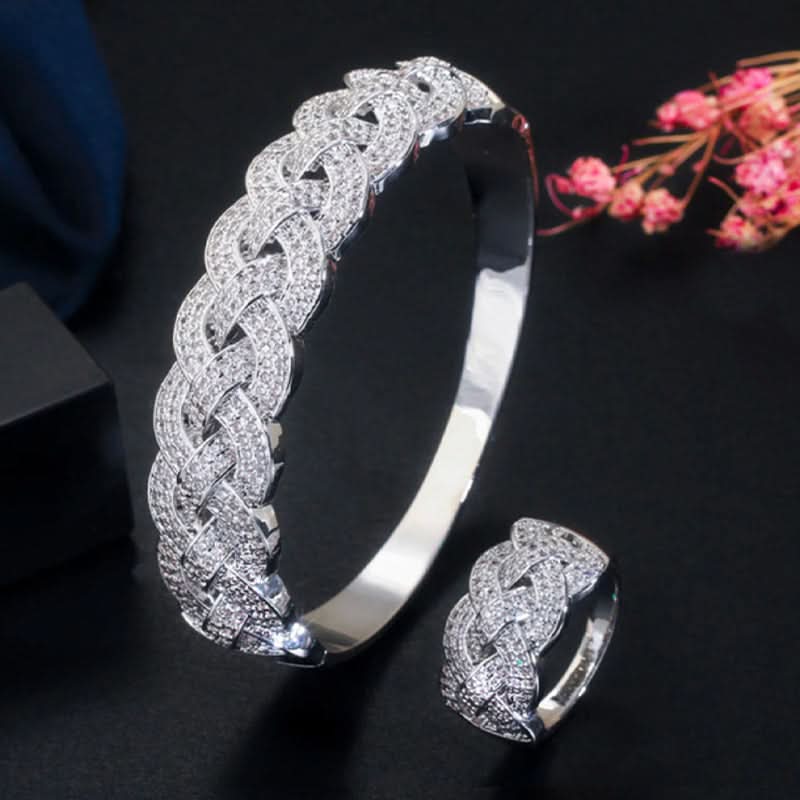 Sparkling Intertwined Jewelry Set - ShopLorca
