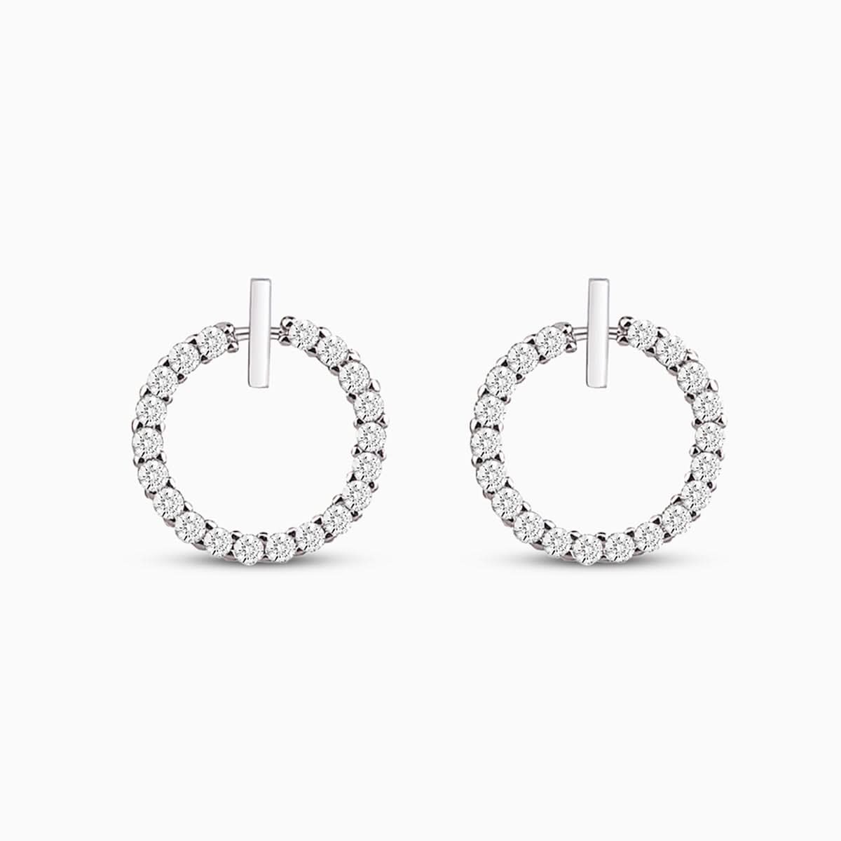 Sparkling Open Circle Stud Earrings - ShopLorca