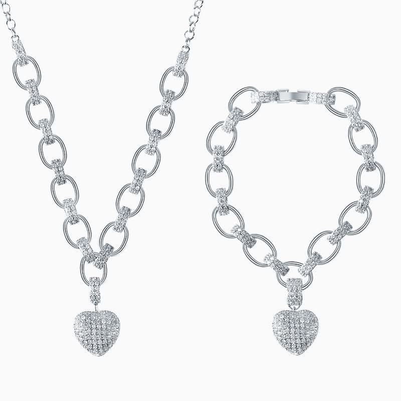 The Hills Heart Pendant Jewelry Set - ShopLorca