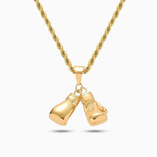 Golden Boxing Gloves Necklace - ShopLorca