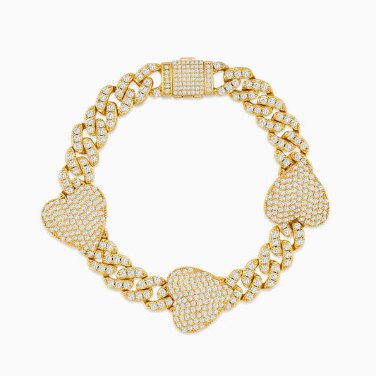 Grandeur Cuban Hearts Bracelet - ShopLorca