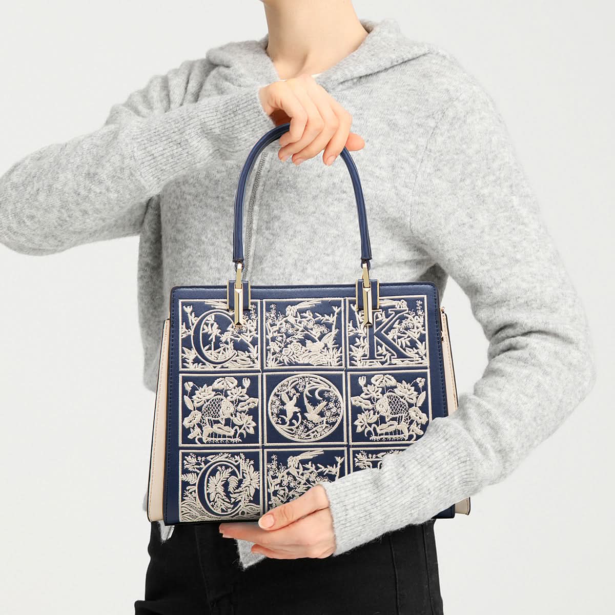 Havilah Embroidery Medium Tote Bag - ShopLorca