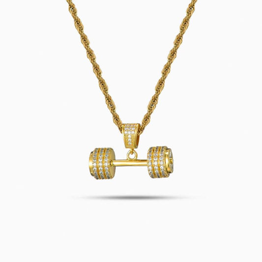 Iced Dumbbell Necklace - ShopLorca