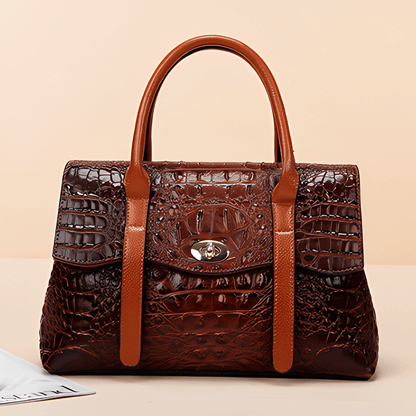 Leocadia Crocodile Pattern Medium Tote Bag - ShopLorca