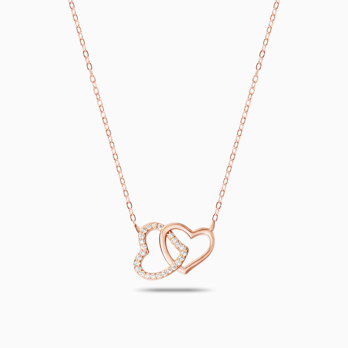 Lustrous Interlocking Hearts Necklace - ShopLorca