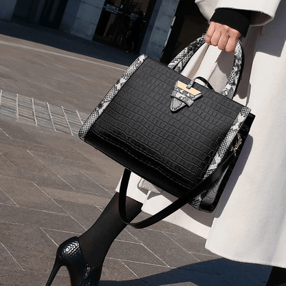 Martina Snake Skin Texture Tote Bag - ShopLorca