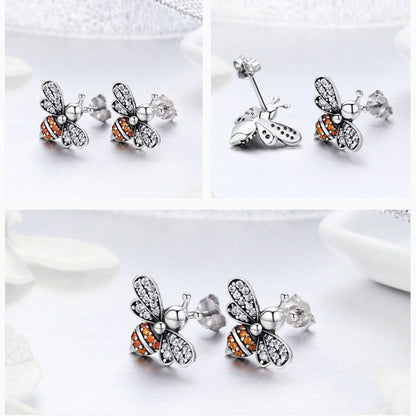 Sparkling Bee Stud Earrings - ShopLorca