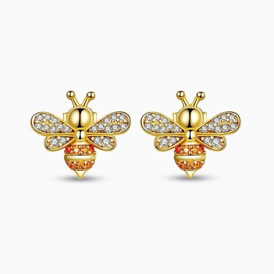 Sparkling Bee Stud Earrings - ShopLorca
