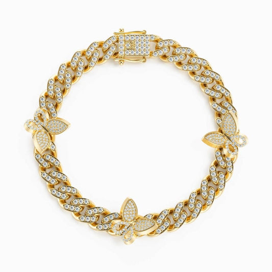 Sparkling Butterflies Cuban Anklet - ShopLorca