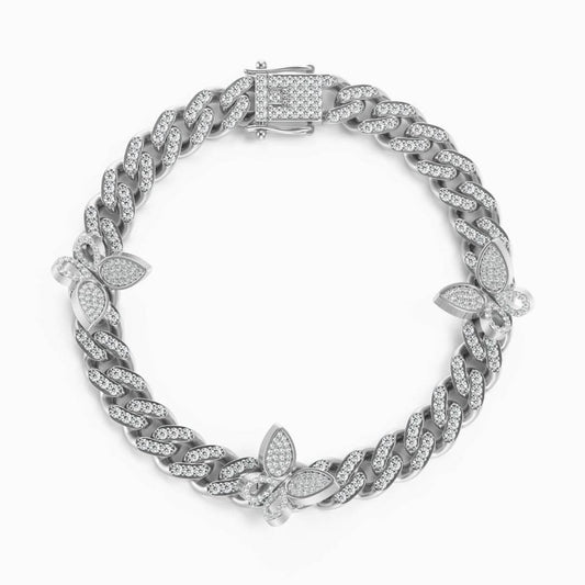 Sparkling Butterflies Cuban Anklet - ShopLorca