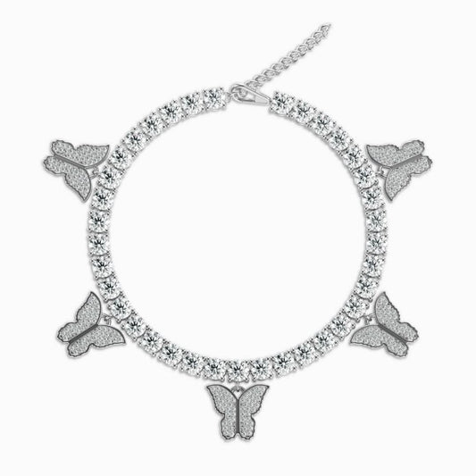 Sparkling Butterflies Tennis Anklet - ShopLorca
