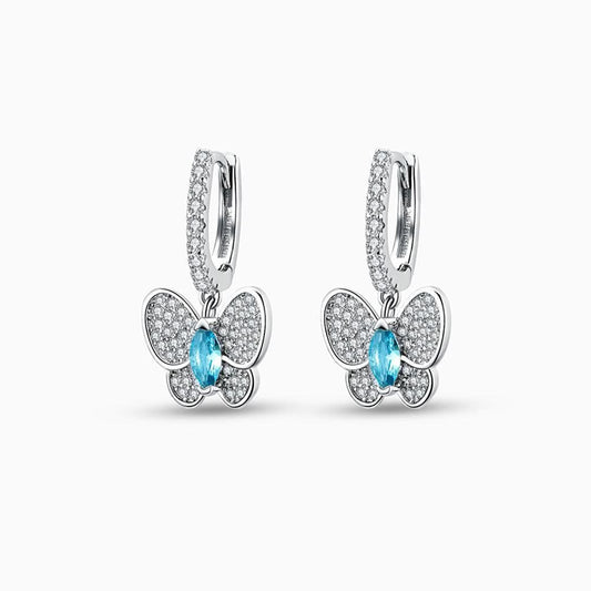 Sparkling Butterfly Mini Hoop Earrings - ShopLorca