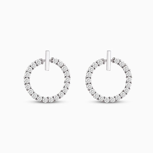 Sparkling Open Circle Stud Earrings - ShopLorca