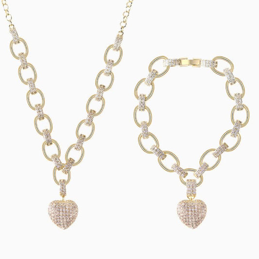 The Hills Heart Pendant Jewelry Set - ShopLorca