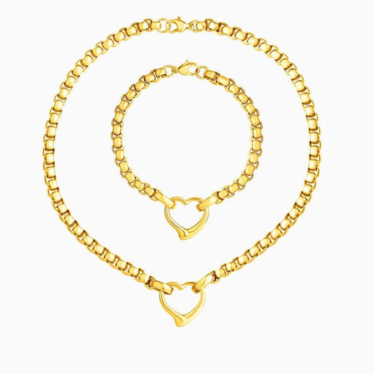 Vintage Heart Pendant Jewelry Set - ShopLorca