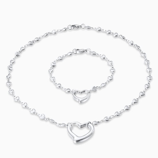 Vintage Lust Heart Pendant Jewelry Set - ShopLorca