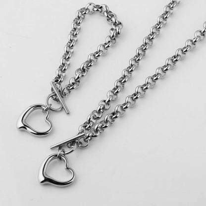 Vintage Toggle Clasp Heart Jewelry Set - ShopLorca
